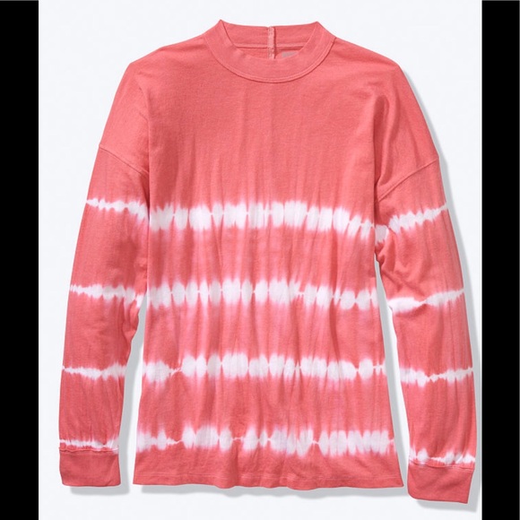 VS PINK MOCK NECK LONG SLEEVE TEE/SMOKEY ROSE NIP! - Picture 1 of 4